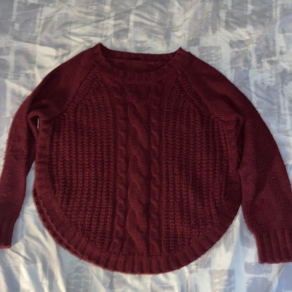 Burgundy Knitted Sweater